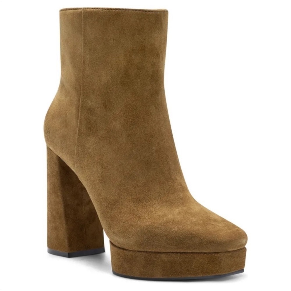 Jessica Simpson Kaiyah Suede Platform Ankle Boots Fatigue Green Women 8